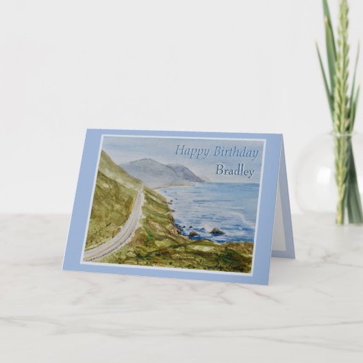 Persönliche Person am Meer Name Geburtstag Grußkar Karte (Vorderseite)