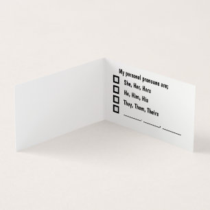 Persönliche Pronoun-Präferenzkarte Visitenkarten