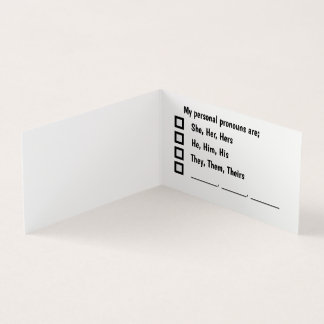 Persönliche Pronoun-Präferenzkarte Visitenkarten