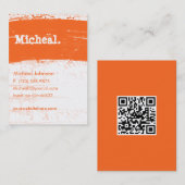 Persönliche QR große Visitenkarte des orange (Vorne/Hinten)