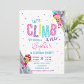 Persönliche Rock Girl Klettern Geburtstagsparty Einladung (Stehend Vorderseite)