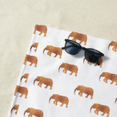 Persönliche rosa Elefanten Muster Gold Weiß Strandtuch (Beispiel)