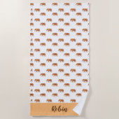 Persönliche rosa Elefanten Muster Gold Weiß Strandtuch (Vorderseite)