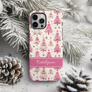 Persönliche rosa Weihnachtsbaum-Handyhülle iPhone 16 Pro Hülle