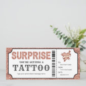 Persönliche Rose Gold Tattoo Geschenkgutschein Einladung (Stehend Vorderseite)