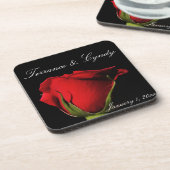Persönliche Rote Rose Untersetzer (Linke Seite)