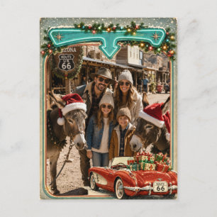 Persönliche Route 66-Weihnachtsgrüße Postkarte
