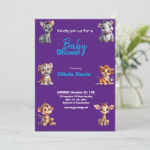 Persönliche Safari Baby Dusche Einladung (Stehend Vorderseite)