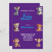 Persönliche Safari Baby Dusche Einladung (Vorne/Hinten)