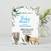 Persönliche Safari Baby Dusche Einladung (Stehend Vorderseite)