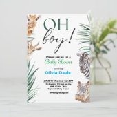 Persönliche Safari Baby Dusche Einladung (Stehend Vorderseite)