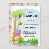 Persönliche Safari Baby Dusche Einladung (Vorne/Hinten)