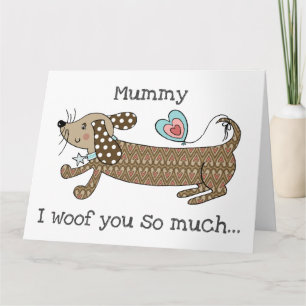 Persönliche Sausage Dog Dachshund Muttertagskarte Karte