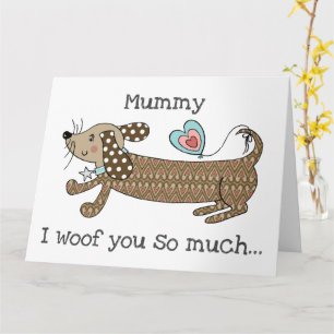 Persönliche Sausage Dog Dachshund Muttertagskarte Karte