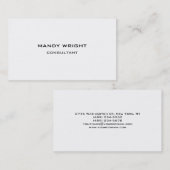 Persönliche Schlichte schlicht weiß attraktiv zwei Visitenkarte (Vorne/Hinten)