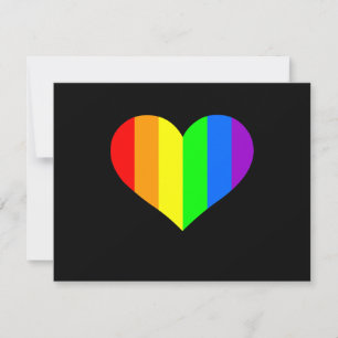 Persönliche Schreibwaren: Regenbogen-Herz Einladung