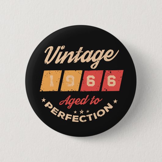 Persönliche sechzig Vintage 60. Geburtstagsfeier Button (Vorderseite)