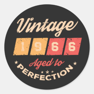 Persönliche sechzig Vintage 60. Geburtstagsfeier Runder Aufkleber