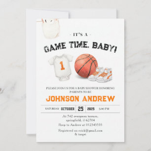 Persönliche Slam Dunk Basketball Baby Shower Einladung