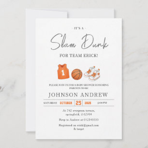 Persönliche Slam Dunk Basketball Baby Shower Einladung