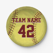 Persönliche Softball-Kunst Pappteller (Vorderseite)