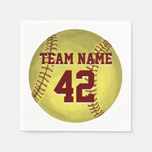 Persönliche Softball-Kunst Serviette (Vorderseite)