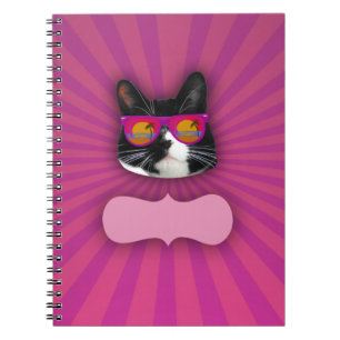 Persönliche Sonnenbrille Neon Cat Notizblock