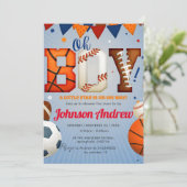 Persönliche Sport All-Star Kinderdusche Farbe Einladung (Stehend Vorderseite)