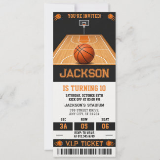 Persönliche Sport-Basketball-Ticket-Geburtstagsfei Einladung