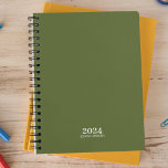 Persönliche Stationery ・ Dunkelolive Grün Woche Planer<br><div class="desc">Einfaches Personal Schreibwarenplaner. 12 Monate Planer mit monatlichen Übersichten und wöchentlichen Planungsblättern. Kontakt für Hilfe bei der Personalisierung.</div>