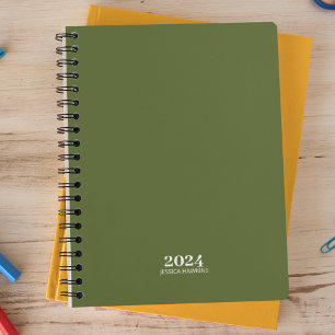 Persönliche Stationery ・ Dunkelolive Grün Woche Planer