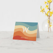 Persönliche Stationierung für Wavy Retro Striped M Karte (Gelbe Blume)