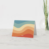 Persönliche Stationierung für Wavy Retro Striped M Karte (Rückseite)