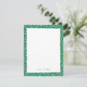 Persönliche Stationierungskarte für grünen Schneel Einladung (Stehend Vorderseite)