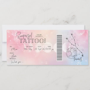 Persönliche Stier-Tattoo-Geburtstagsgeschenkkarte  Einladung