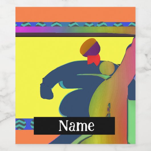 Persönliche Stroll-Zahlen Weinetikett (Einzelnes Label)