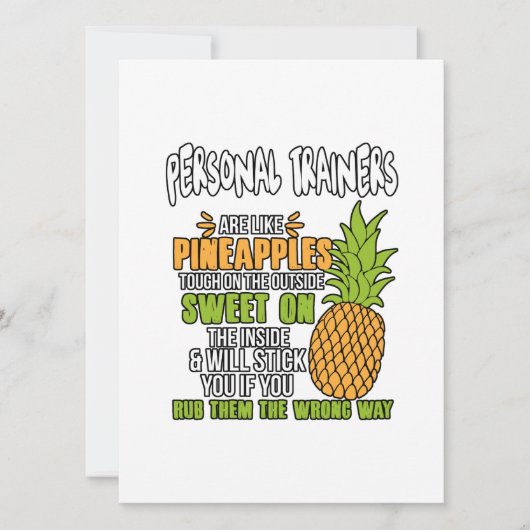 Persönliche Trainer sind wie Ananas. Feiertagskarte (Vorderseite)