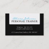 Persönliche Trainer-Visitenkarte Visitenkarte (Rückseite)