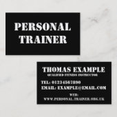 Persönliche Trainer-Visitenkarte Visitenkarte (Vorne/Hinten)