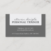 Persönliche Trainer-Visitenkarte Visitenkarte (Rückseite)