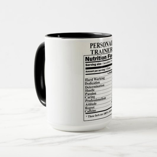 Persönliche Trainerernährungsdaten Tasse (Vorderseite Links)