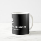 Persönliche Trainermarke für moderne Fitness Kaffeetasse (VorderseiteRechts)