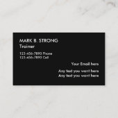 Persönliche Trainings-Visitenkarten Visitenkarte (Rückseite)