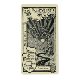 Persönliche Vintage Buchzeichen-Aufkleber