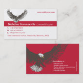 Persönliche Visitenkarte roter u. weißer Falknerei (Vorne/Hinten)