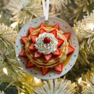 Persönliche Weihnachts-Pfannkuchen mit Schlagsahne Ornament Aus Metall