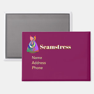 Persönliche Werbung für das Seamstress-Plum Magnet