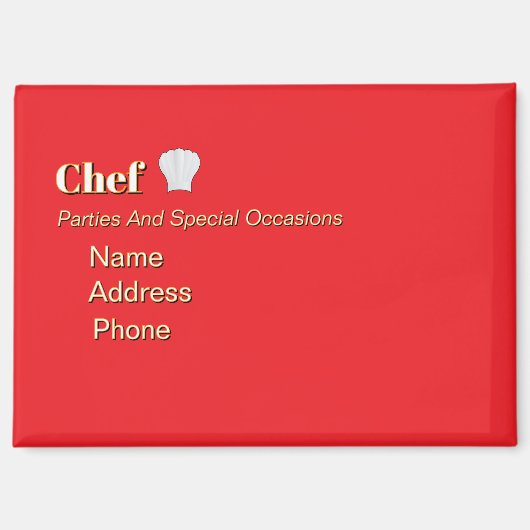 Persönliche Werbung für Koch Magnet (Vorderseite)