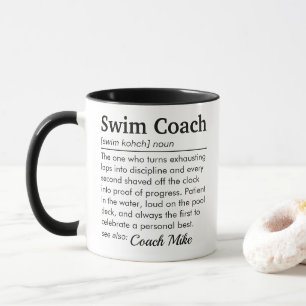 Persönliche Wertschätzung für Schwimmtrainer Defin Tasse