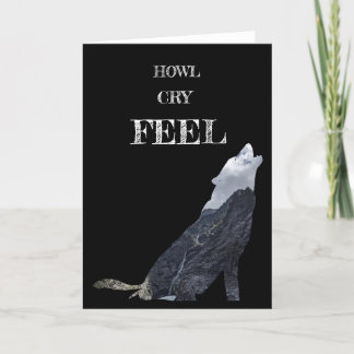 Persönliche Wolf-Howling-Karte Dankeskarte